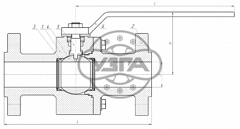 Кран шаровой разборный с уплотнением «металл-металл»  Dn100 Pn16 09Г2С