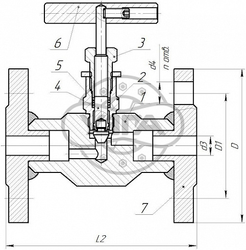 Клапан запорный Dn32 Pn100 фланцевый 08Х18Н10Т 15нж68нж-01
